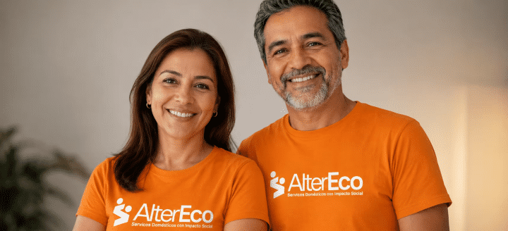 Two people wearing an AI-generated Alter-Eco t-shirt