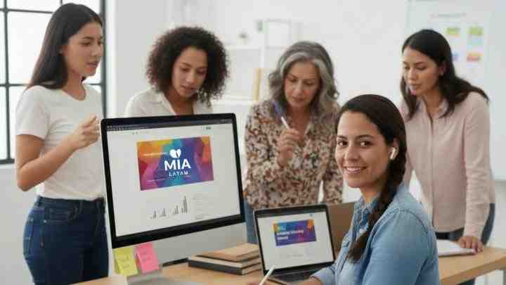 Women and MIA LATAM logo, AI-generated image