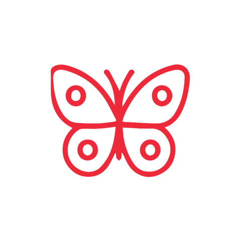 icon of a red butterfly